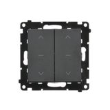 Three position (1-0-2) blind control double switch, 10A, quick connection, black matt