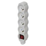 Power Strip without cable 4 sockets with switch, white