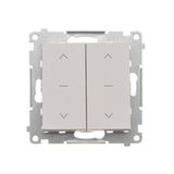 Three position (1-0-2) blind control double switch, 10A, quick connection, light gray matt