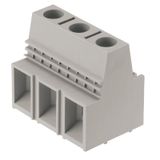 Printed circuit board terminals, 15.00 mm, Number of poles: 3, 90°, Solder pin length (l): 4.5 mm, tinned, Pebble grey, Clamping yoke connection, Clamping range, max. : 25 mm², Box