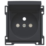 Finishing set for socket outlet with hinged lid, pin earthing and shutters, flush-mounting depth 28.5 mm, anthracite coated