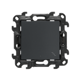 Two-way switch with LED illumination, (module), Simon 24, IP20/IP44, 10AX, graphite mat