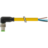 M8 male 90° A-cod. with cable PVC 3x0.25 ye UL/CSA 15m