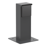 Splashproof garden post with single socket outlet, pin earthing and baseplate, black