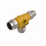2-Way Splitter T-splitter without cable for AIDA safety   VT2-FKM5-FKM5-FSM5/YE