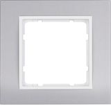 Frame 1gang, B.3, al./p. white matt, al. anodised