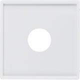 Central part for bus connection, cover with hole for connector, Berker Q.x, white, velvet