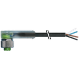 M12 female 90° A-cod. with cable LED PUR 4x0.34 bk UL/CSA 15m