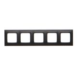 5 gang frame for plasterboard box, black matt