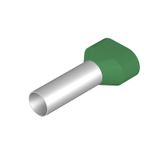 Wire-end ferrule, Twin wire-end ferrule, 29 mm, 25 mm, green