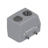 HDC enclosures, Size: 4, Protection degree: IP65, in plugged condition, Cable entry from top, Side-locking clamp on lower side, Standard, Size of cable entries: M 25