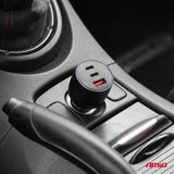 Car charger 2x USB C port + USB A port 12/24V 100W AMIO-04371