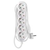 Extension Cord 3 m / 5 sockets / white / PVC / 1.5 mm2