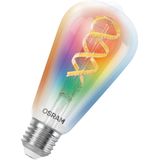 OSRAM SMART+ LED lamp Edison 40 Filament E27, RGBW, Matter compatible, WiFi connection, app and voice control, 4.8W, multicolor, dimmable