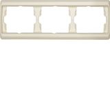 Frame 3gang horizontal Arsys white, glossy