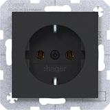 SCHUKO wall socket, screw lift terminals, A.x/C.x, matte night black