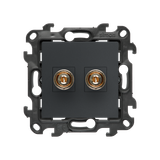 Loudspeaker socket, (module), Simon 24, IP20, graphite mat