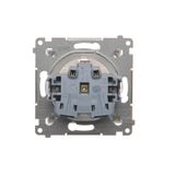Single socket outlet with Schuko earthing, with shutters, (module), 16A, 250V, quick connection, Bronze matt, metalic