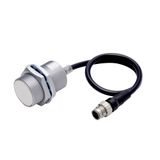 Proximity sensor, inductive, Fluororesin coating (base material: brass), M30, shielded, 15 mm, DC, 3-wire, PNP NO, IO-Link COM3, M12 pigtail Smartclick connector, 0.3 m E2EQ7352H
