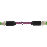 M12 male 0° / M12 male 0° D-cod. shielded PUR 1x4xAWG22 vt 20m