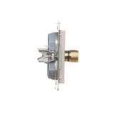 IP44 socket outlet with Schuko earthing, shutters and frame seal - transparent flap, satin, metallized, 16A