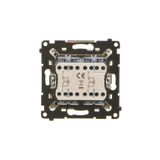 Double button for switches and push buttons, matt aluminum
