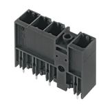 PCB plug-in connector, male header, closed side, Middle flange, THT solder connection, 7.62 mm, Number of poles: 4, 180°, Solder pin length (l): 3.5 mm, tinned, black, Box