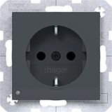 SCHUKO wall socket, orient. LED, screw lift terminals, A.x/C.x, anthracite.