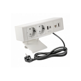 Furniture socket BAR, 2xSHUKO, USB A+C, HDMI, RJ45 cable 1.5 m, white