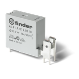 Miniature PCB relay with Faston 250, ≥3mm contact gap, 1NO, 16A / 12VDC / Sensitive / AgNi (45.91.7.012.0310)