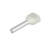 Wire-end ferrule, Twin wire-end ferrule, 13 mm, 10 mm, white
