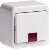 Control change-over switch 2pole surface-mounted, red lens, surface-mo