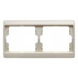 Frame 2gang horizontal Arsys white, glossy