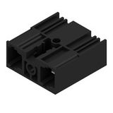 PCB plug-in connector, male header, closed side, Middle flange, THT solder connection, 10.16 mm, Number of poles: 2, 90°, Solder pin length (l): 3.5 mm, silver-plated, black, Box