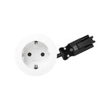 Furniture power socket with grounding (Schuko), Simon 400 Flash 60, 230V, 16A, 20 cm cable; Wieland quick connector, white