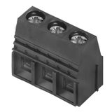 Printed circuit board terminals, 10.16 mm, Number of poles: 2, 90°, Solder pin length (l): 4.5 mm, tinned, black, Clamping yoke connection, Clamping range, max. : 16 mm², Box