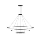 Pendant Circular Downward 3 Rings (ø2000 ø1200 ø600) LED 223.5W 9182lm 3000K Black