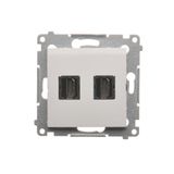 HDMI double socket, white