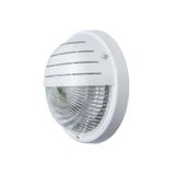GRILL, LED with micorowave motion sensor, 12W, 4000K, 1200lm, white-polypropylene, cover mat-polycarbonate, IP44, IK10, decorative cover