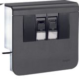 Device carrier data connection 2xCat.6A to SL 20x55mm graphite black.