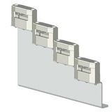 Stab Universal Busbar holder 4-pole Staged, 30x 10 mm