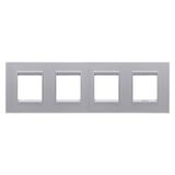 LUX INTERNATIONAL PLATE - IN PAINTED TECHNOPOLYMER - 2+2+2+2 MODULES HORIZONTAL - MONOCHROME TITANIUM - CHORUSMART