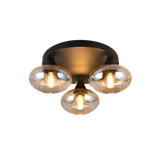 Divina ceiling lamp 3-pc E14 matt black/amber