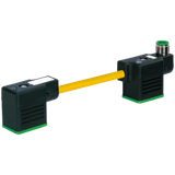 M12 male on top A-cod. / MSUD double valve B-10mm PVC 3x0.75 ye 0m