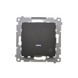 "Light" push button with LED indicator light, (module), 10AX, quick connection, black matt