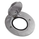 Floor socket receptacle Arteor Mosaic round stainless steel