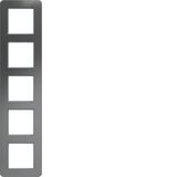 Cover frame 5-way vertical, C.8, stainless steel