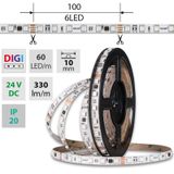 LED strip SMD5050 RGB SPI, 60LED/m, 12W/m, DC24V, 330lm/m, IP20, 10mm, 5m