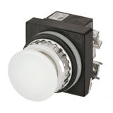 Mushroom push-button Ø 35, illuminated, momentary, white, led BA9S 24V, N.O.+N.C.
