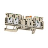 Test-disconnect terminal, SNAP IN, dark beige, 2.5 mm², 24 A, 500 V, N
